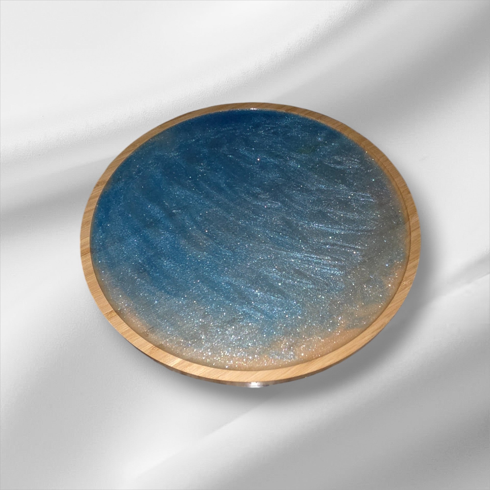 14 Inch Serving Tray With Colorful Epoxy Base